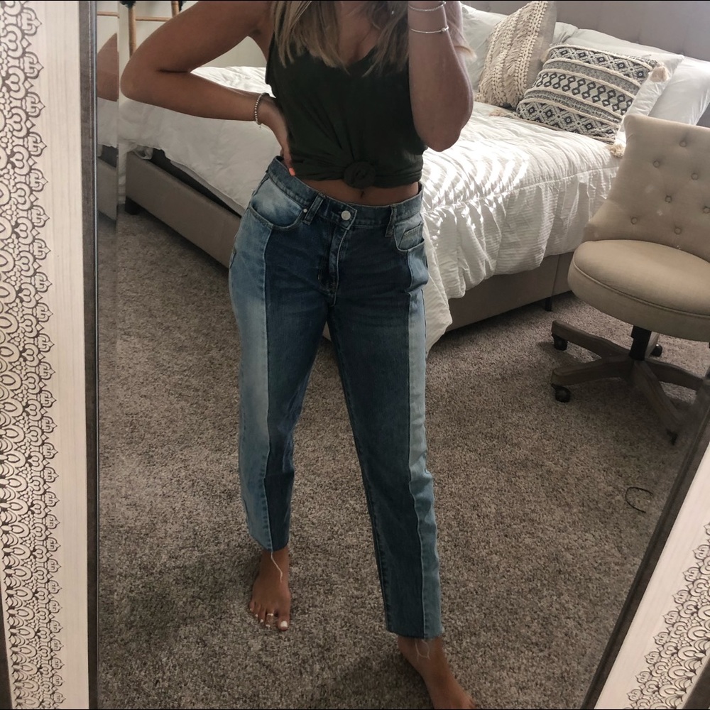 PacSun two tone “vintage icon” mom jeans